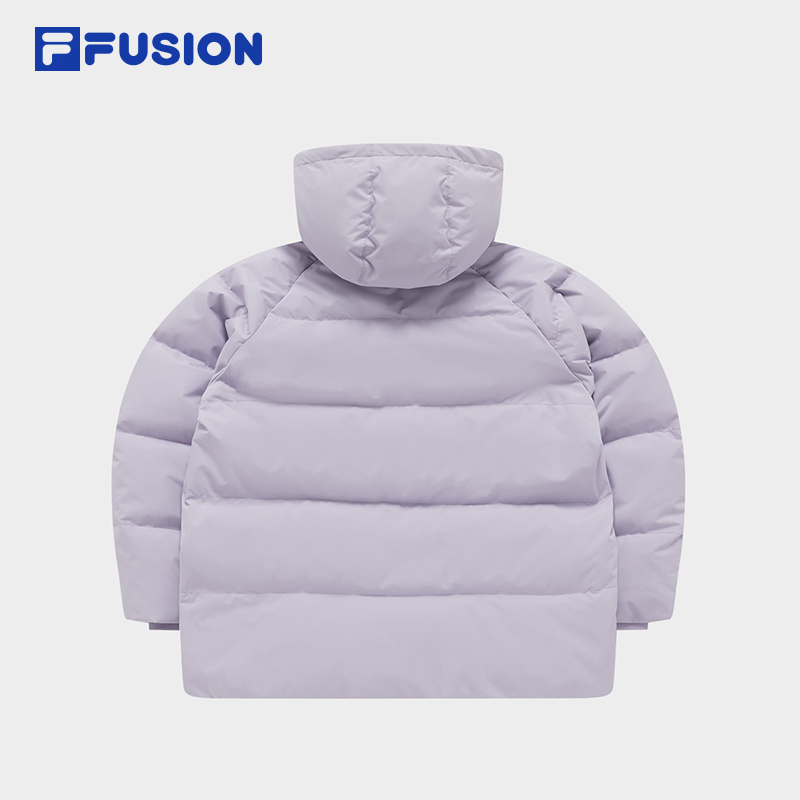 FILA FUSION斐乐潮牌羽绒服女2024春季新款时尚休闲保暖连帽外套 - 图0