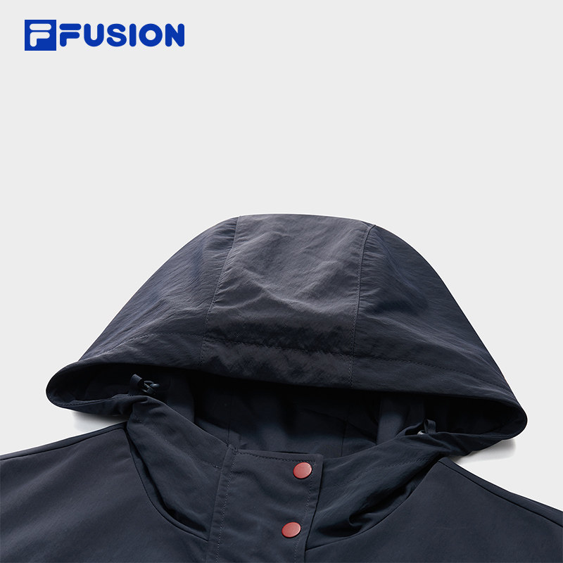 FILA FUSION斐乐潮牌梭织外套女2025冬新款休闲宽松连帽工装上衣,淘宝优惠券,粉丝福利购,淘宝优惠卷