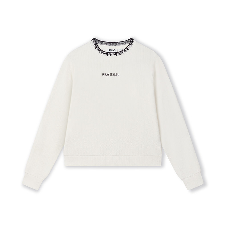 FILA Emerald斐乐女子套头卫衣2025春季新款休闲舒适针织长袖上衣,淘宝优惠券,粉丝福利购,淘宝优惠卷