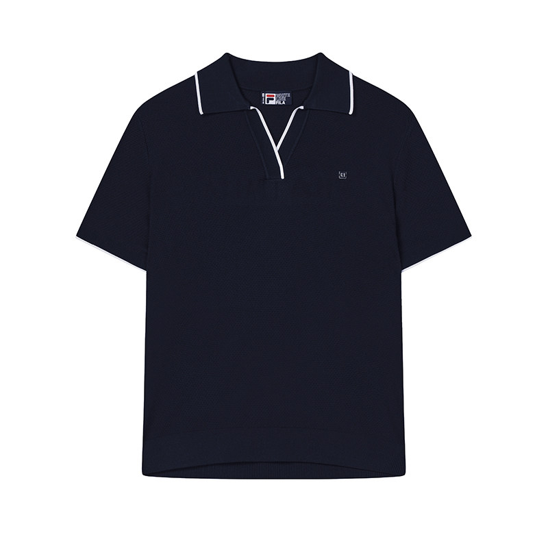 FILA 斐乐官方女子编织衫2025秋新款时尚休闲POLO领短袖基础上衣,淘宝优惠券,粉丝福利购,淘宝优惠卷