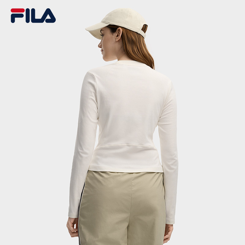 FILA 斐乐官方女子针织长袖衫2025冬新款时尚休闲简约基础圆领长T,淘宝优惠券,粉丝福利购,淘宝优惠卷