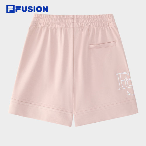 FILA FUSION斐乐潮牌针织短裤女2024秋季新款时尚休闲宽松三分裤 - 图0