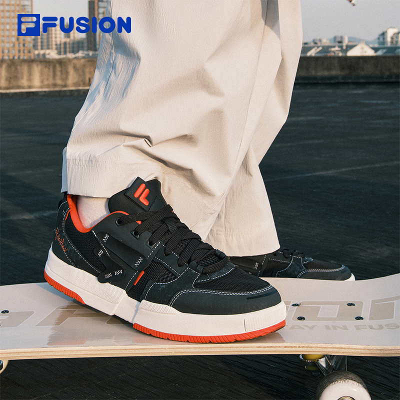 FILA FUSION 斐乐潮牌几何鞋男鞋板鞋2025秋季新款解构拼接运动鞋 - 图0