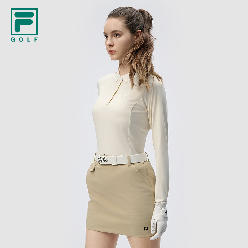 FILA 斐乐官方女子针织长袖POLO衫2024冬新款高尔夫运动防晒上衣,淘宝优惠券,粉丝福利购,淘宝优惠卷