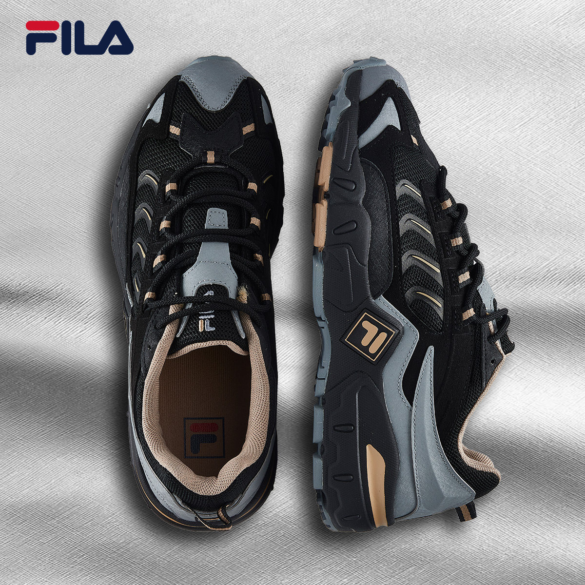 FILA男鞋复古跑步鞋夏季休闲轻便老爹鞋