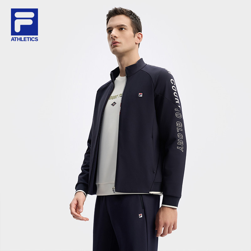 FILA 斐乐官方男士针织长袖外套2024冬新款网球运动基础立领上衣,淘宝优惠券,粉丝福利购,淘宝优惠卷