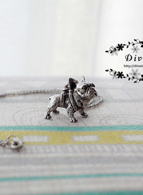 法国斗牛合金项链狗狗项链