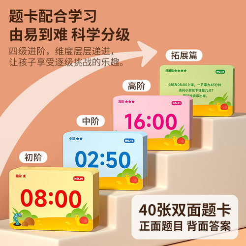 儿童认识时间钟表小学教具幼儿园时钟学习专用模型一年级益智玩具-图2