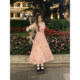 Pastoral A-shaped floral irregular skirt