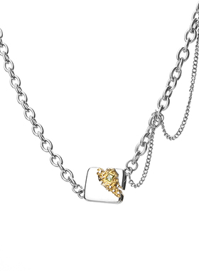 GUUKA潮牌不锈钢项链2025新款男女同款百搭轻奢小众锆石吊坠O字链