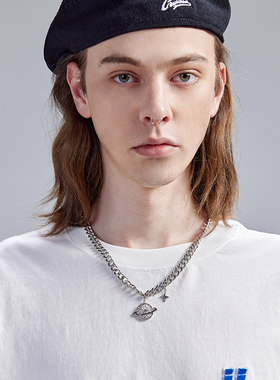 杨博文胡春杨同款项链嘻哈镶钻吊坠 GUUKA潮牌星球四芒星古巴链子