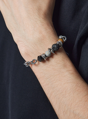 GUUKA潮牌不锈钢合金男生手链新款青少年嘻哈O字链叠戴手串女小众