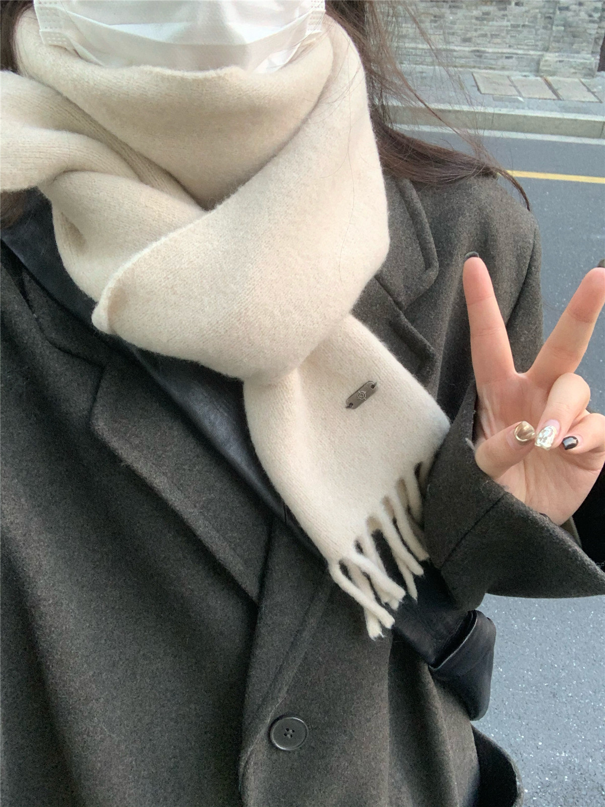 经典百搭高级感纯色含羊毛围巾女冬季2025保暖针织韩版围脖情侣潮,淘宝优惠券,粉丝福利购,淘宝优惠卷