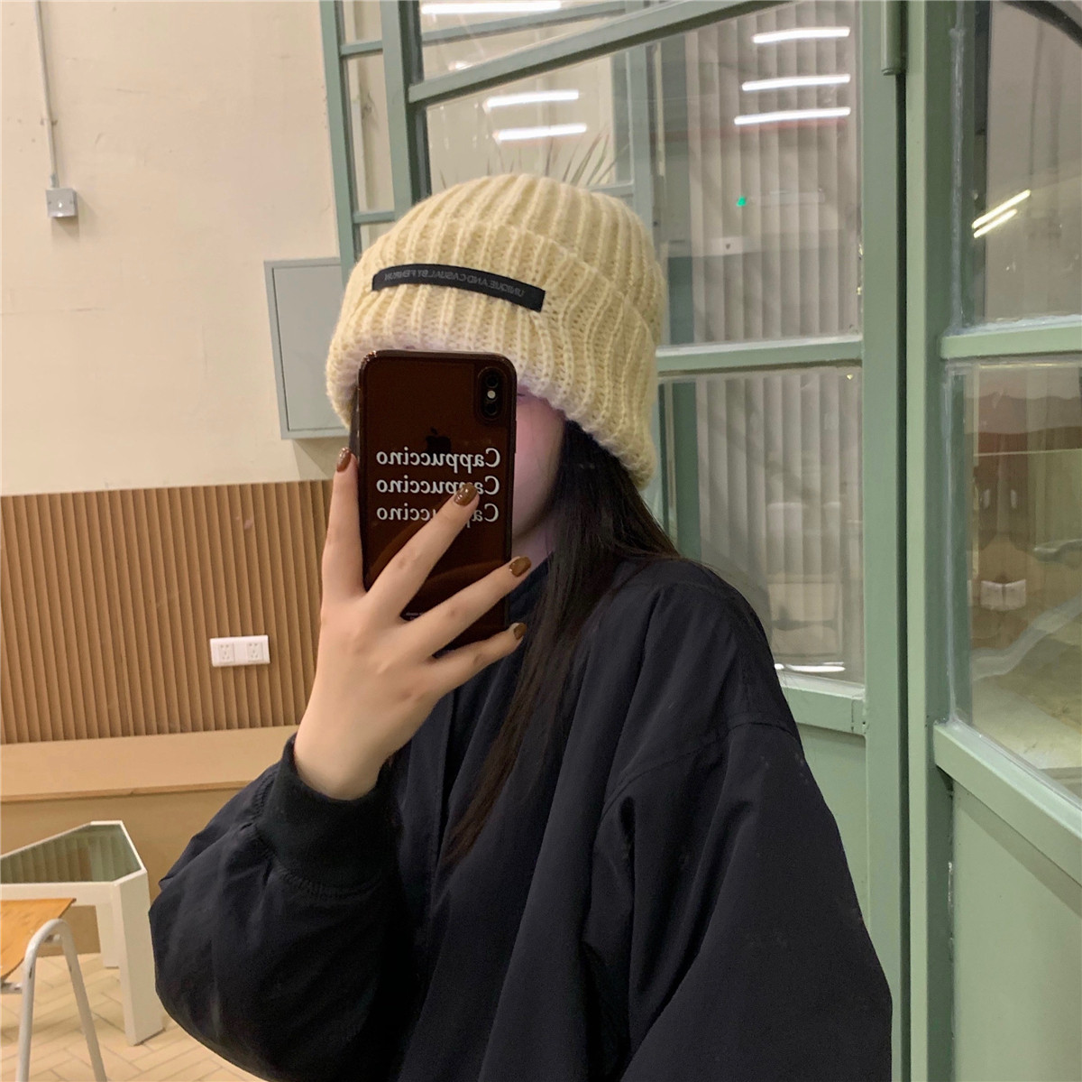 丁走走帽子女秋冬新款时尚百搭大头围毛线帽显脸小保暖针织帽冷帽