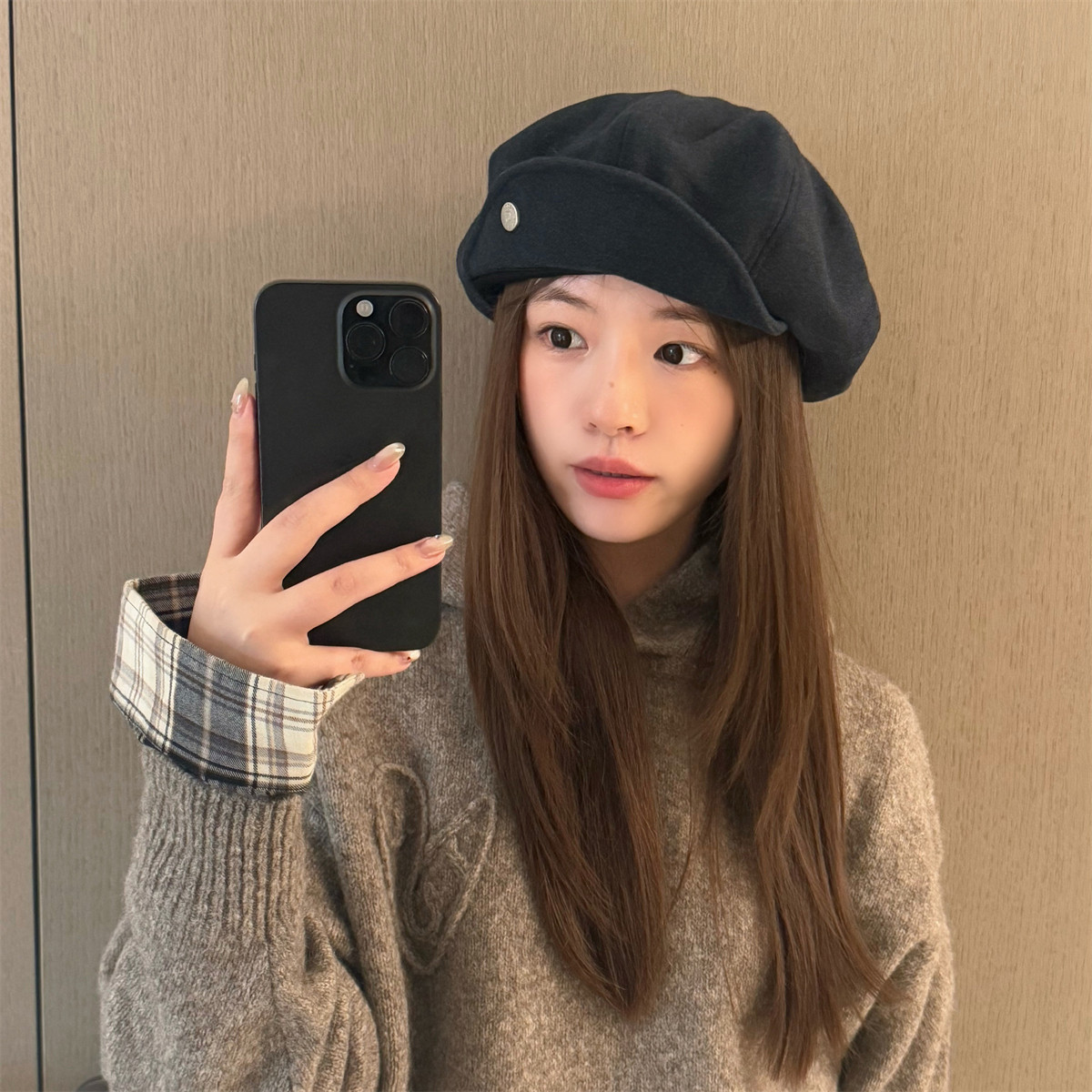 设计感翻檐日系云朵贝雷帽子女秋冬大头围八角帽显脸小报童画家帽,淘宝优惠券,粉丝福利购,淘宝优惠卷