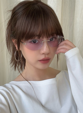 丁走走辣妹高级感无框时髦墨镜