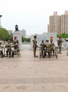 定制八路红军抗战玻璃钢雕塑