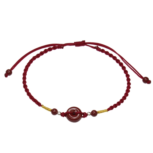 Защитный амулет, пряжка, браслет на ногу, модный плетеный браслет из красной нити, популярно в интернете, цвета киновари