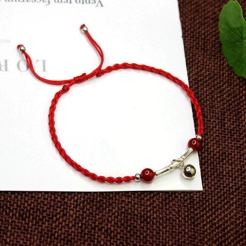 Бамбуковый браслет на ногу, цепочка ручной работы, плетеный браслет из красной нити, сексуальный колокольчик, простой и элегантный дизайн, популярно в интернете, подарок на день рождения