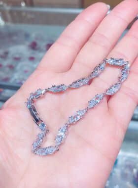 新款锆石手链AAA锆石镶嵌镀白金手饰简约百搭源头工厂直销手链