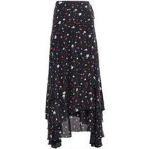 Ganni Printed True Silk Double Crepe With Long Wrap Skirt 2022 New Spring Summer Ladies Luxury