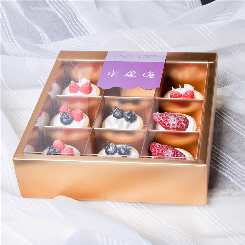 草莓巧克力盒金色透明水果塔盒鲜草莓马卡龙包装盒情人节礼盒10个-图0