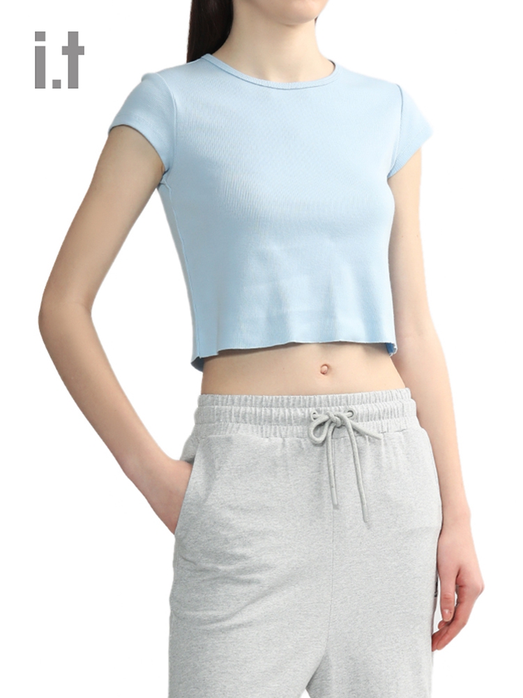 it KANGOL女装合身短袖t恤时尚夏季新品美式休闲风内搭WTPKL03K-图0