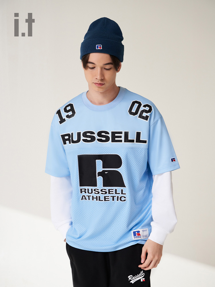 it RUSSELL ATHLETIC男装宽松短袖T恤2023春夏新品活力美式2078LX - 图0