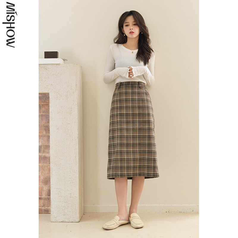 谜秀格子女秋装2020年新款女半身裙 谜秀半身裙