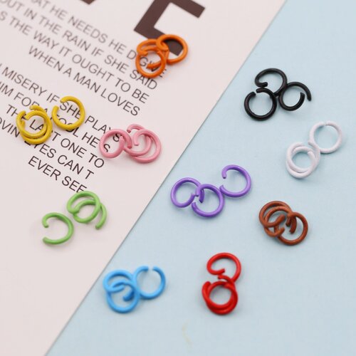 金属烤漆彩色开口圈小单圈连接环开口连接圈C圈手工diy饰品配件 - 图1