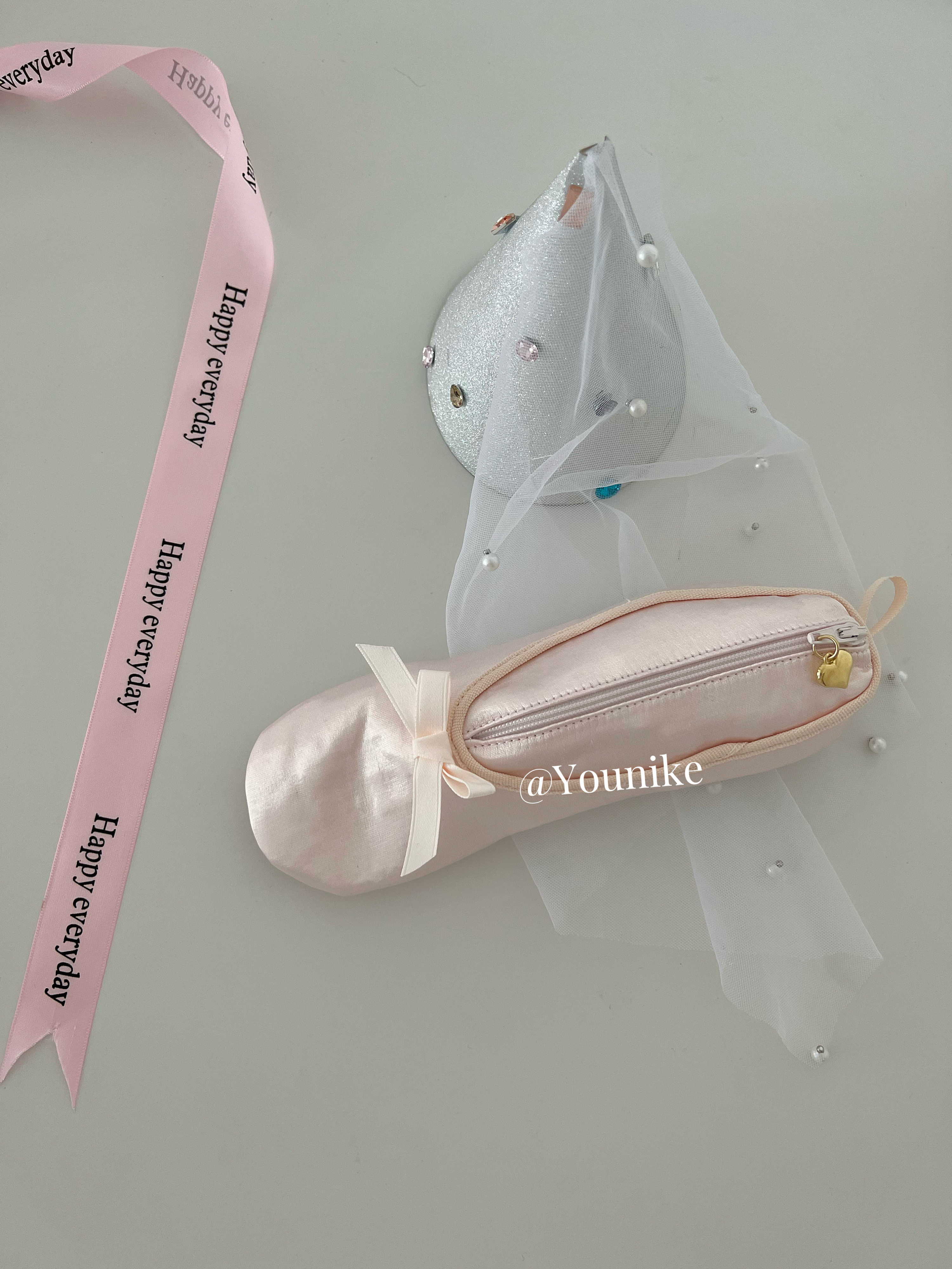 甜美法式少女心粉色芭蕾舞鞋造型学生笔袋化妆包文具收纳袋零钱包,淘宝优惠券,粉丝福利购,淘宝优惠卷