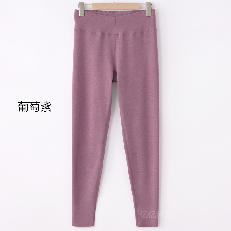 兄华秋冬女士无痕蚕丝保暖裤 加绒高腰发热羊毛加厚秋裤衬裤98656