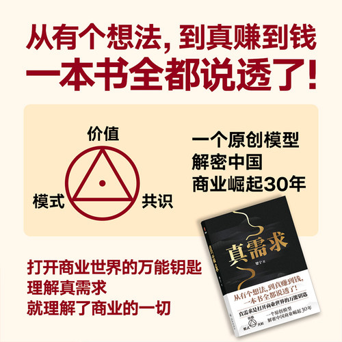 真需求 梁宁著 产品思维30讲 从有个想法到真赚到钱 一本书全都说透商业的本质 商业领域年度之书 - 图0