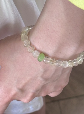 天然小清新黄水晶碎碎冰单圈手链