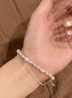 韩系百搭叠戴爆闪钻球手链