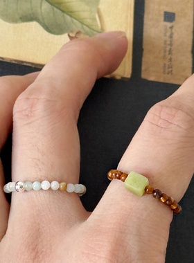 原创设计新中式复古天然翡翠戒指