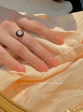 轻奢滴釉开口可调节百搭法式戒指