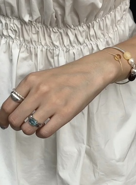 天然水晶S925纯银弯管手串