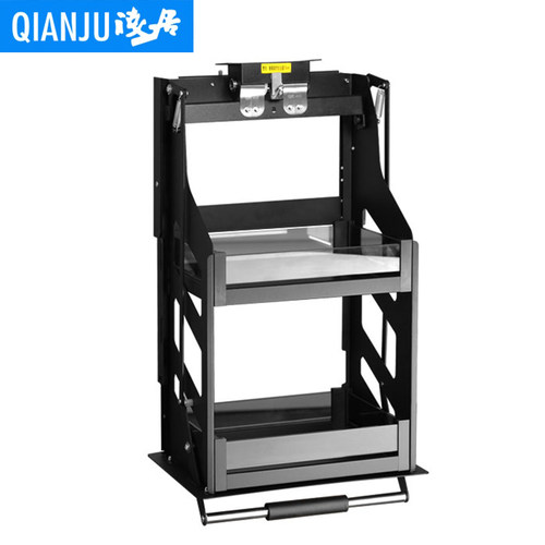 智能电动吊柜升降拉篮厨房橱柜垂直下拉式调味拉篮上下缓冲置物架 - 图3