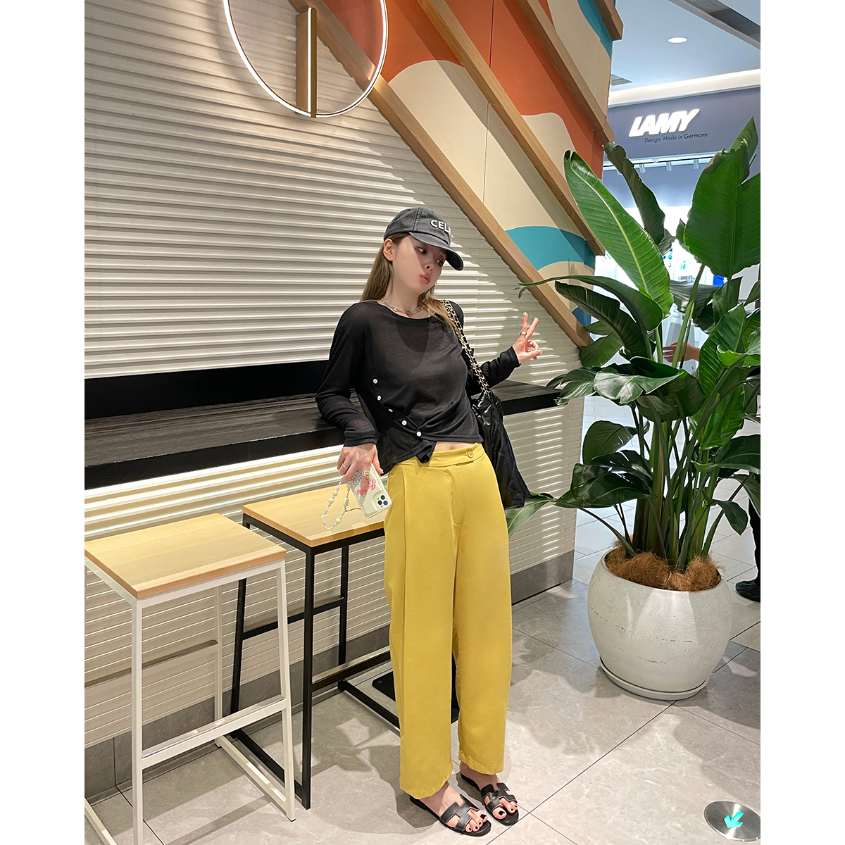 THEOPENDM 夏季新款套头长袖宽松百搭时髦圆领排扣针织防晒小衫女