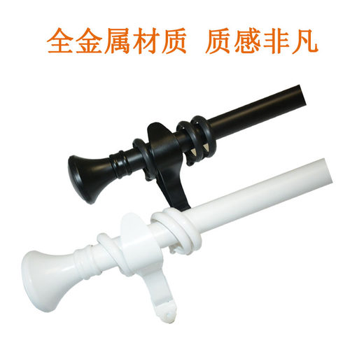 讯创家静音窗帘杆轨道单双杆铝合金罗马杆双杆黑色白色卧室客厅 - 图1
