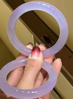 自家揭阳玉器市场紫色手镯原色高冰玉髓紫罗兰送女友礼物