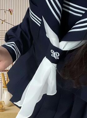 三角巾jk水手服领巾基础款学院风纯色制服日系手打大领结环扣白色