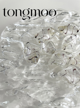 手工银箔透明琉璃流线纹扭扭珠