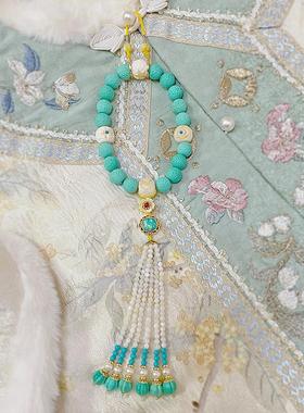 仿绿松锤纹珠十八子女复古