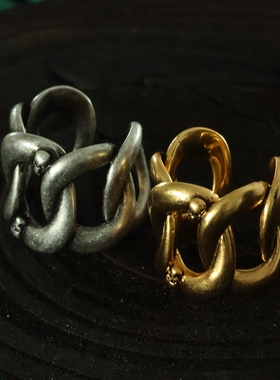 Lovisa黄铜镀金复古麻花戒指指环