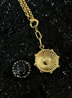 other黄铜镀金细链条女八角项链