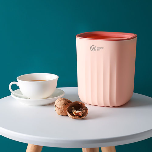 桌面垃圾桶小号迷你可爱高颜值收纳桶带压圈宿舍客厅办公室废纸篓 - 图2