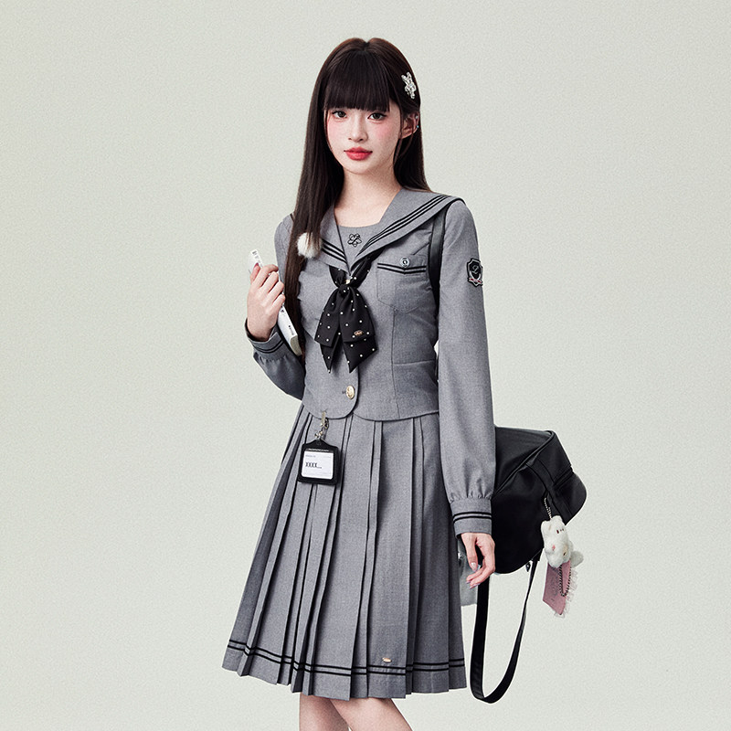 花铃太太jk制服校供基础水手服春季日系绀色长袖衬衣学院风女套装,淘宝优惠券,粉丝福利购,淘宝优惠卷