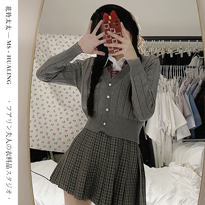 花铃太太【珍妮小姐】学院风开衫针织衫毛衣外套开衫女设计感小众